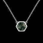 Hexagonal Moss Agate Necklace