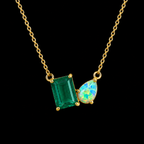 Necklace with Moss Agate and Opal Accents