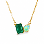 Necklace with Moss Agate and Opal Accents