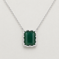 Ethereal Moss Agate Cushion-Cut Necklace