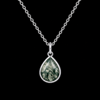 Moss Agate Pear-Cut Necklace