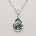 Moss Agate Pear-Cut Necklace