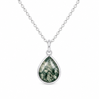 Moss Agate Pear-Cut Necklace
