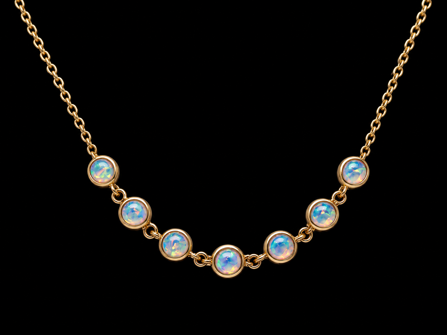 Seven-Stone Opal Necklace