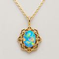 Oval Opal Filigree Necklace