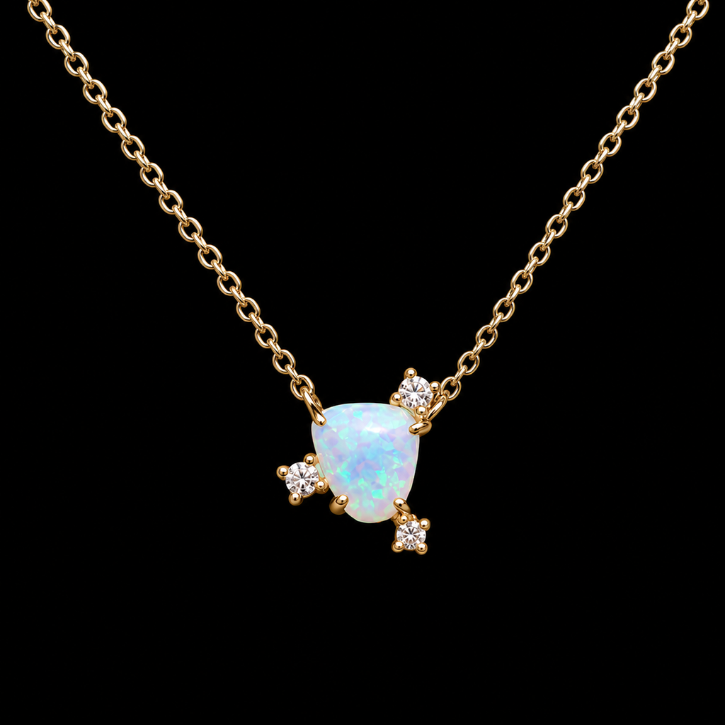 Celestial Trillion-Cut Opal Necklace