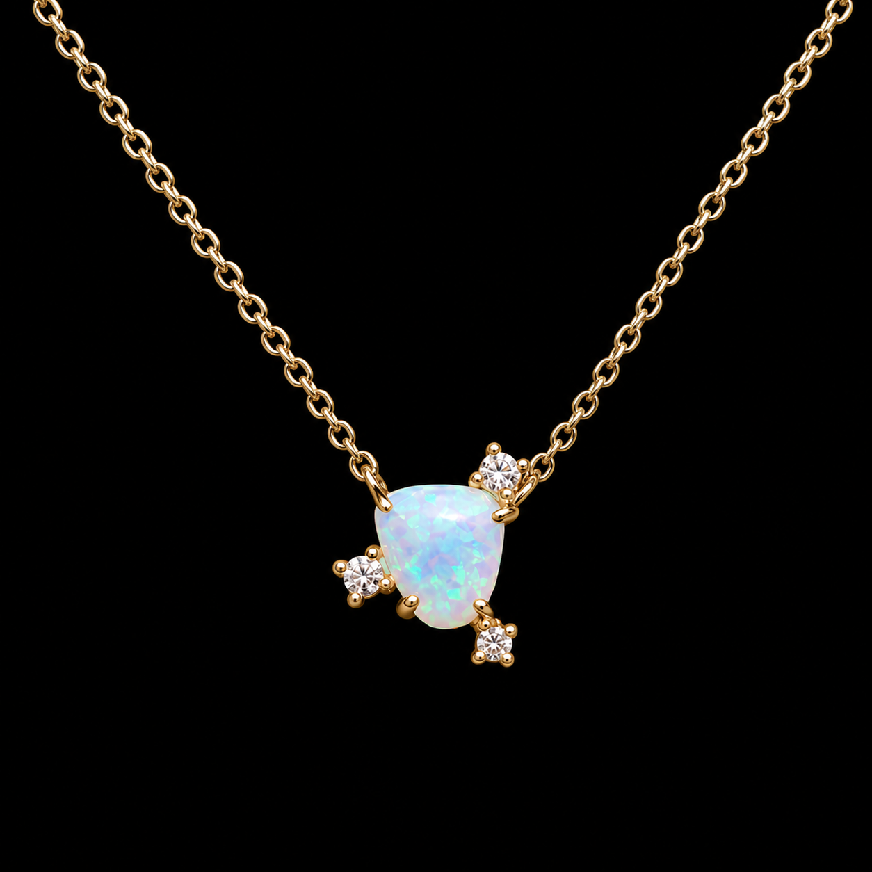 Celestial Trillion-Cut Opal Necklace