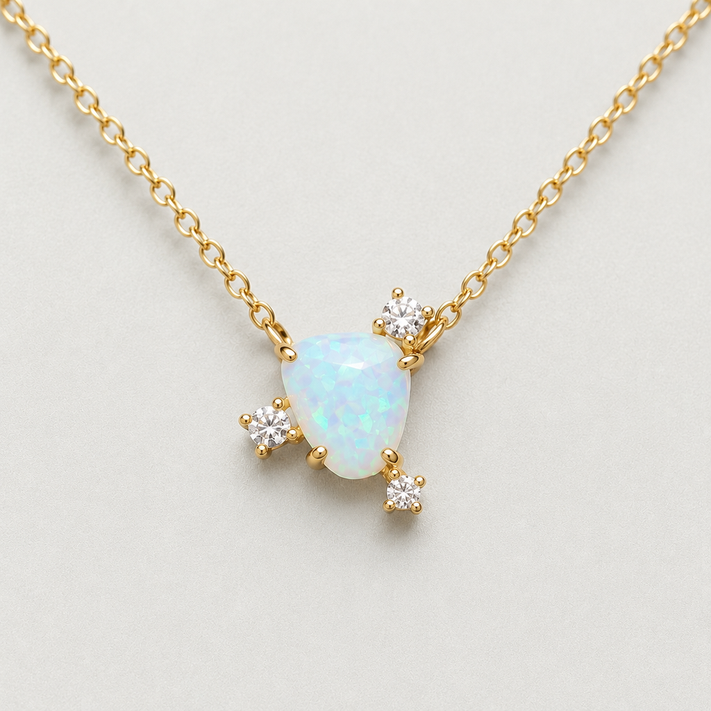 Celestial Trillion-Cut Opal Necklace