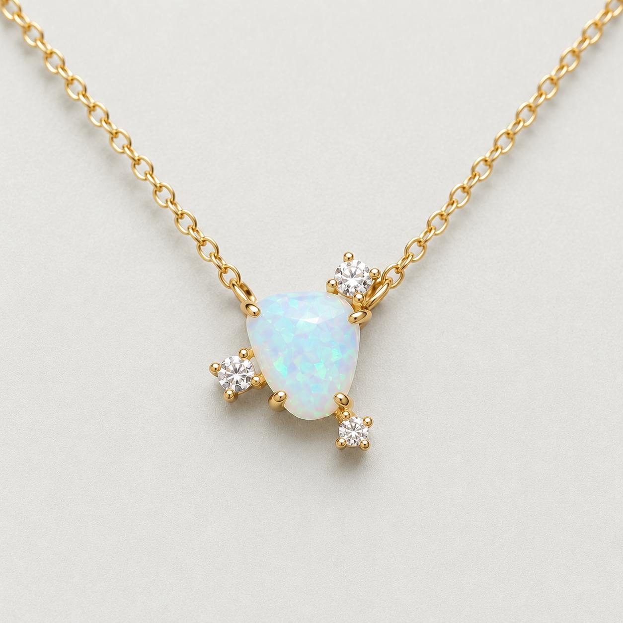 Celestial Trillion-Cut Opal Necklace