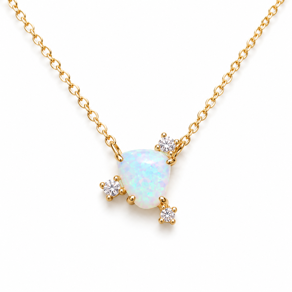 Celestial Trillion-Cut Opal Necklace
