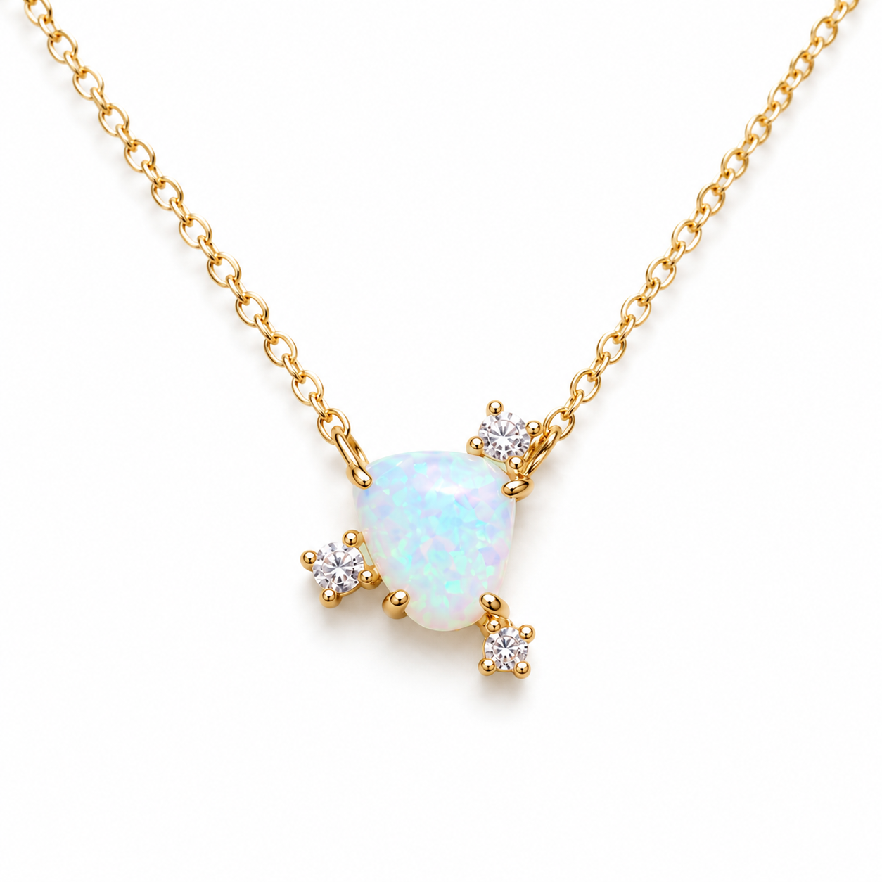 Celestial Trillion-Cut Opal Necklace
