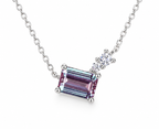 Modern Emerald-Cut Alexandrite Necklace