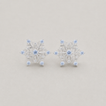 Snowflake Studs with Blue Accents