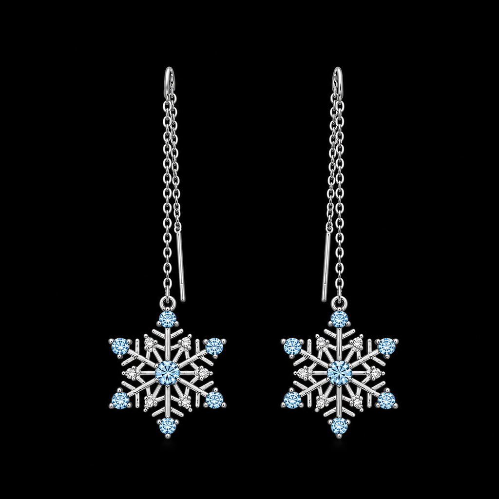 Snowflake Threader Earrings