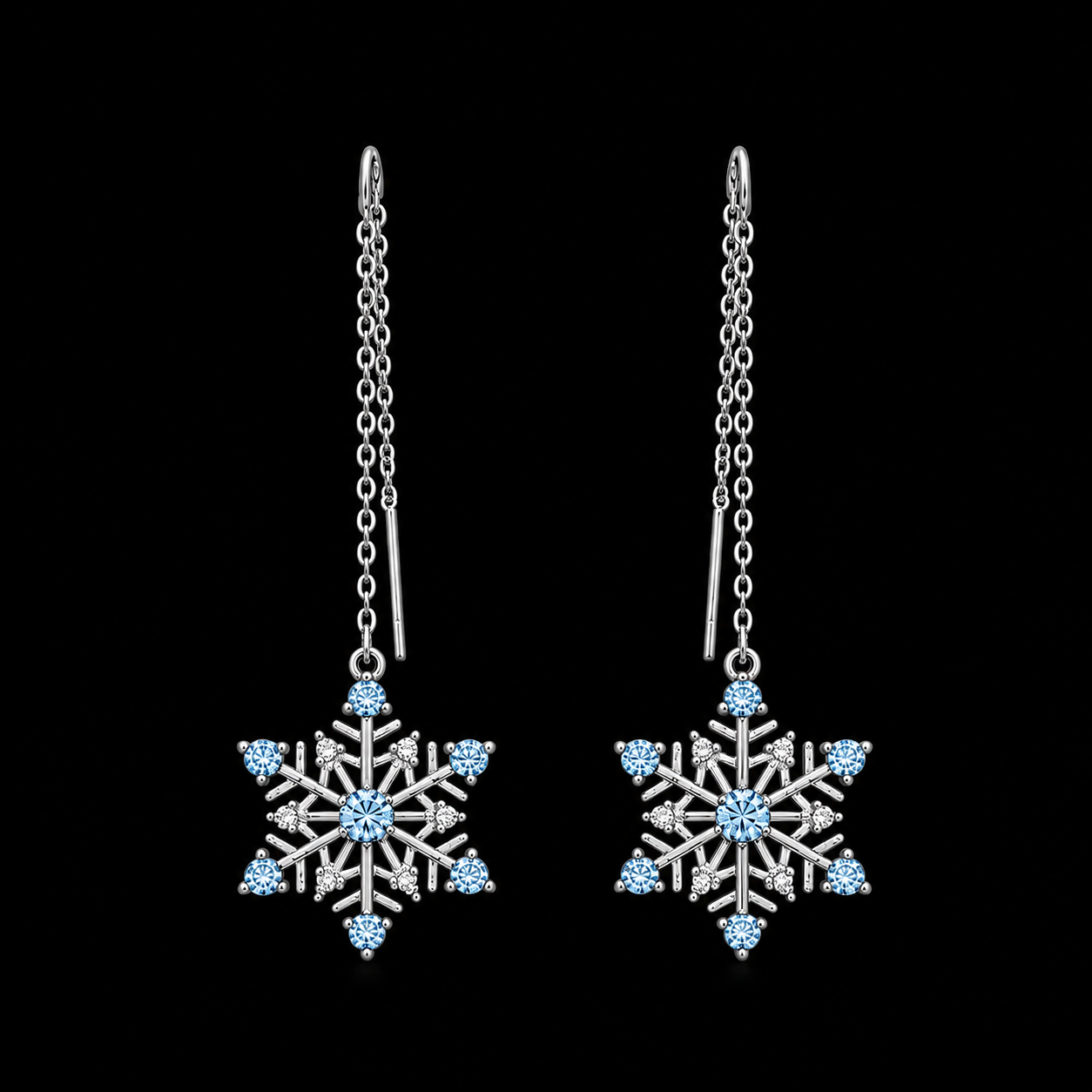 Snowflake Threader Earrings