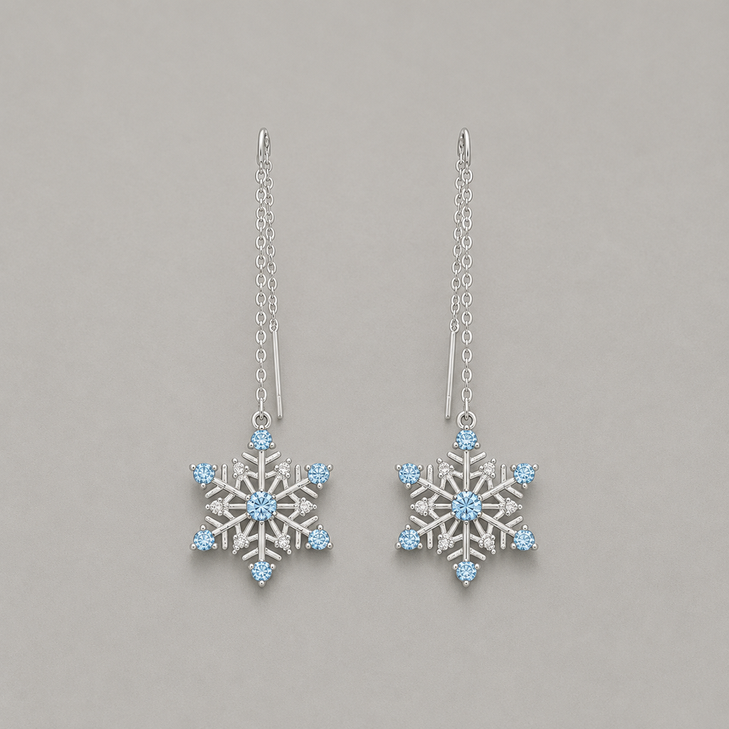 Snowflake Threader Earrings
