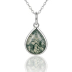 Pear-Cut Moss Agate Necklace