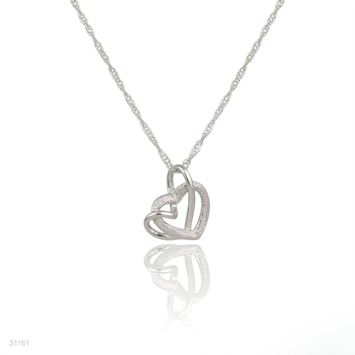 Dual-Textured Heart Necklace