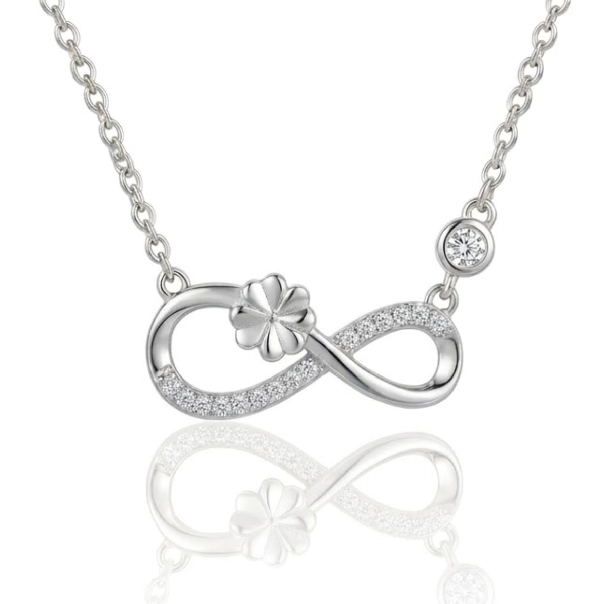 Infinity Blossom Necklace & Stud Earring Set