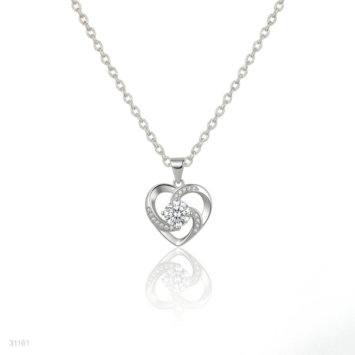 Shimmering Heart Necklace & Earring Set