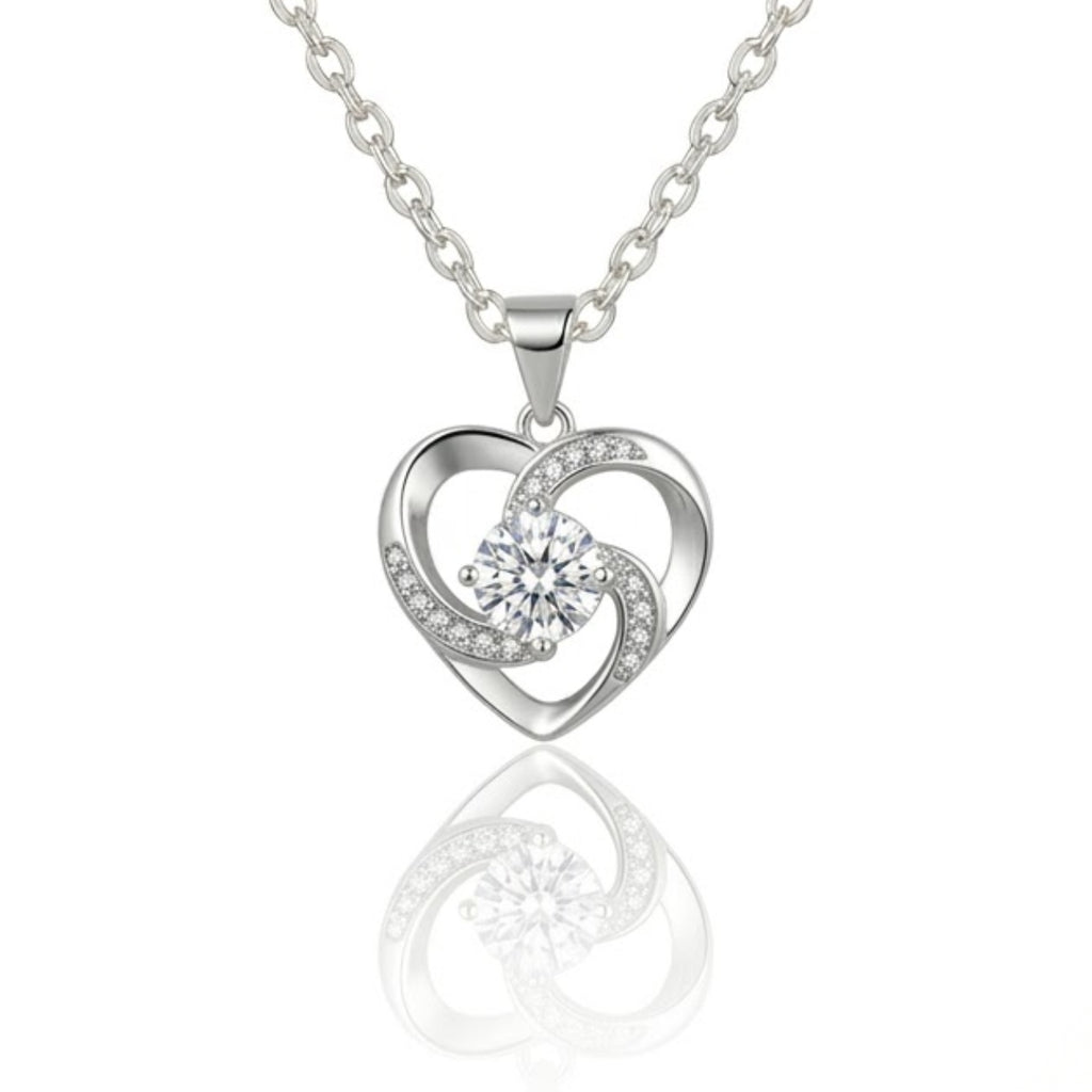 Shimmering Heart Necklace & Earring Set