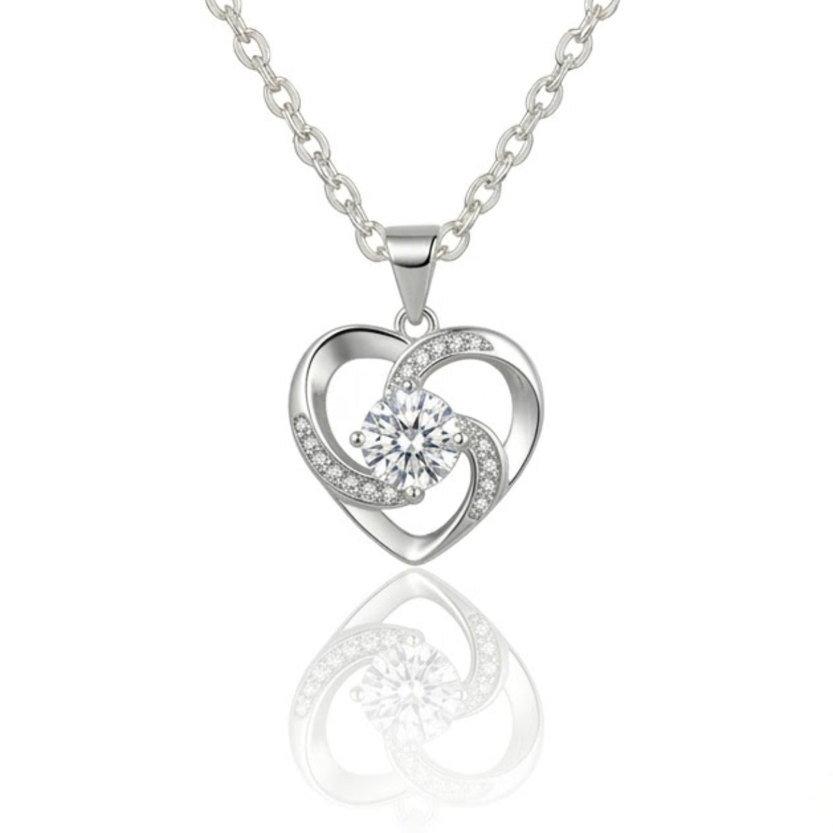 Shimmering Heart Necklace & Earring Set