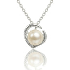 Crescent Pearl Necklace & Earring Set