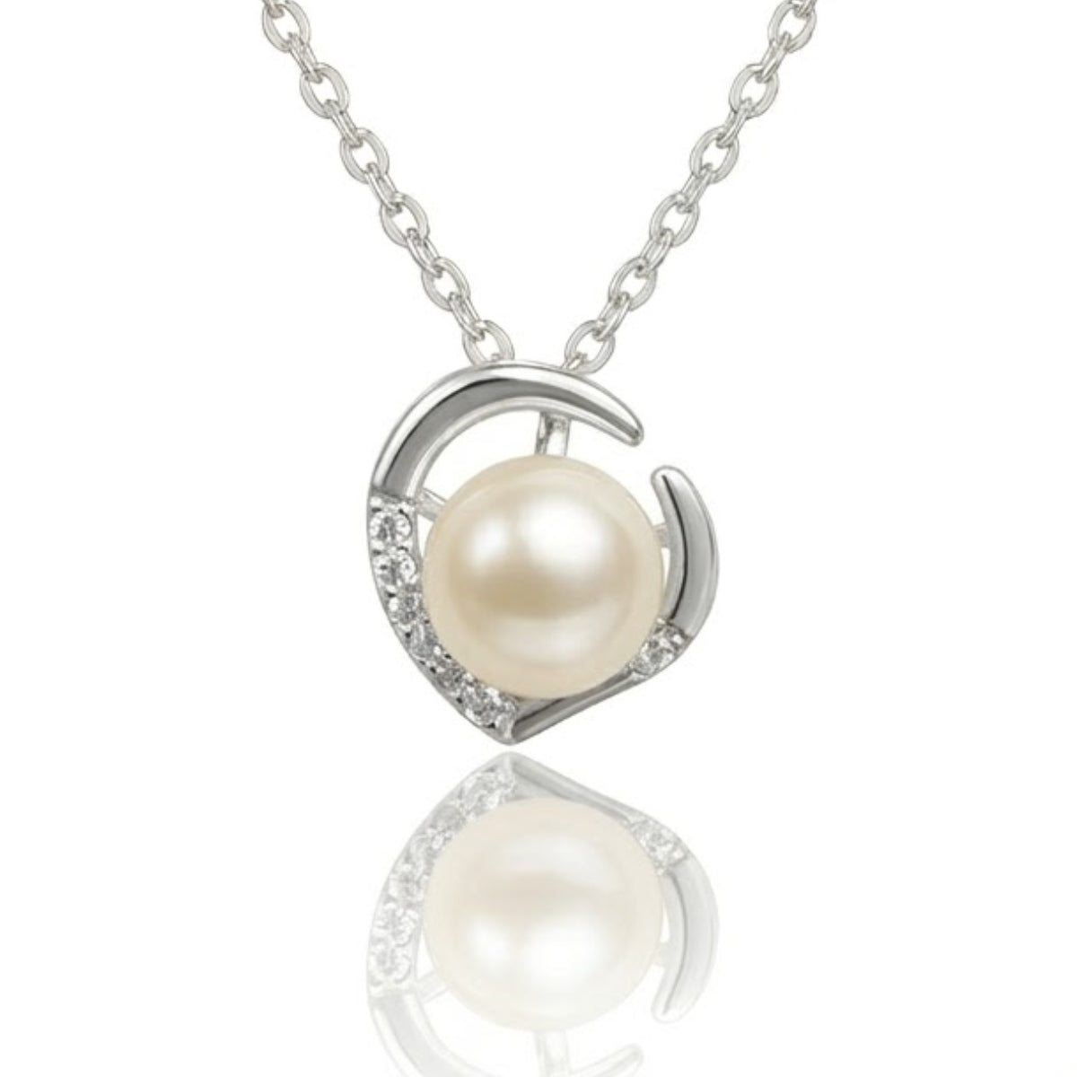 Crescent Pearl Necklace & Earring Set