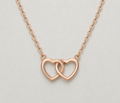 Rose Gold Interlocking Double Heart Necklace