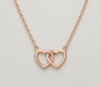 Rose Gold Interlocking Double Heart Necklace