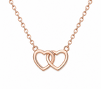 Rose Gold Interlocking Double Heart Necklace