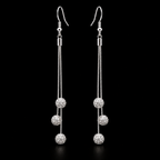 Elegant Silver Tassel Drop Earrings
