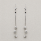 Elegant Silver Tassel Drop Earrings