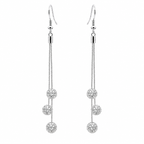 Elegant Silver Tassel Drop Earrings