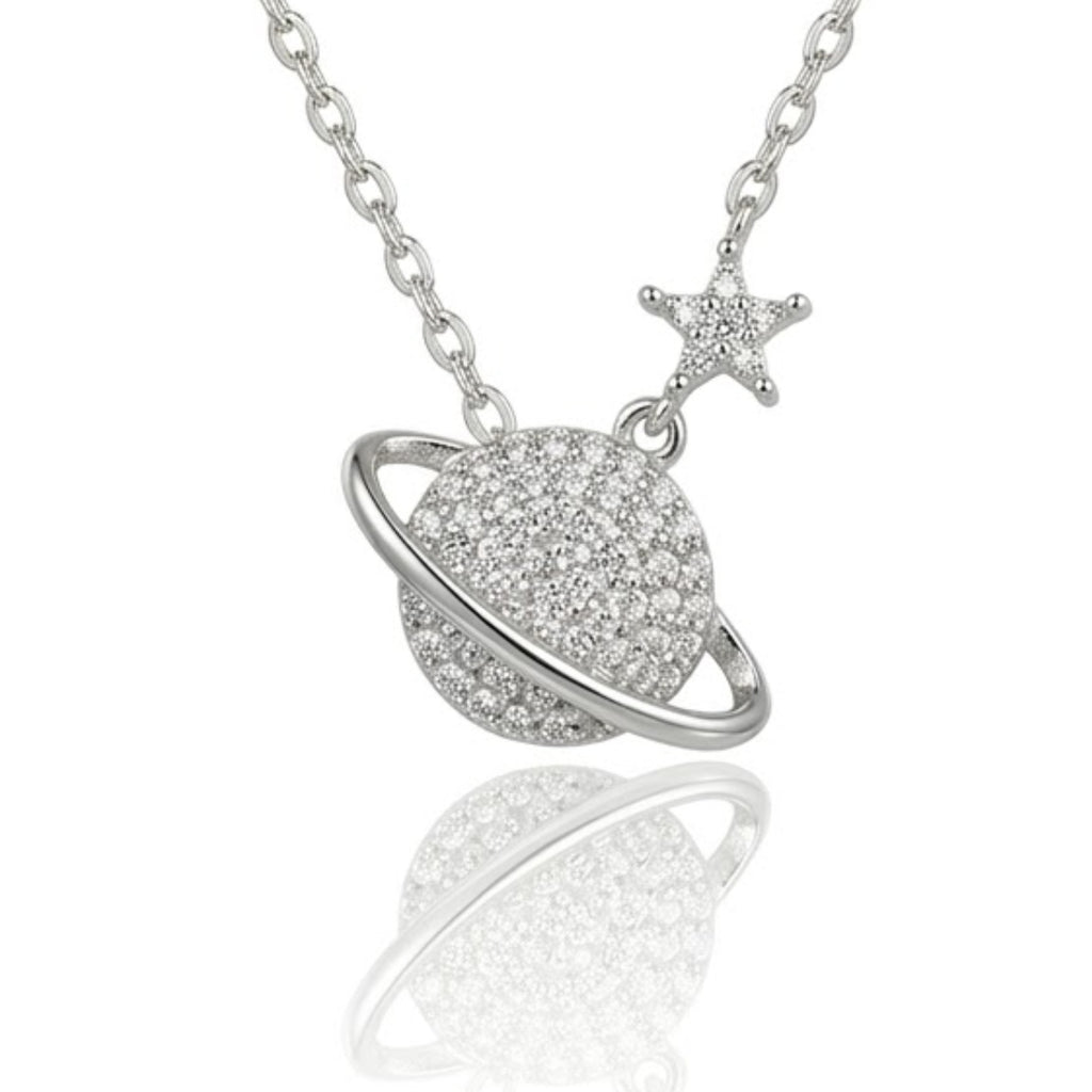 Celestial Saturn & North Star Necklace