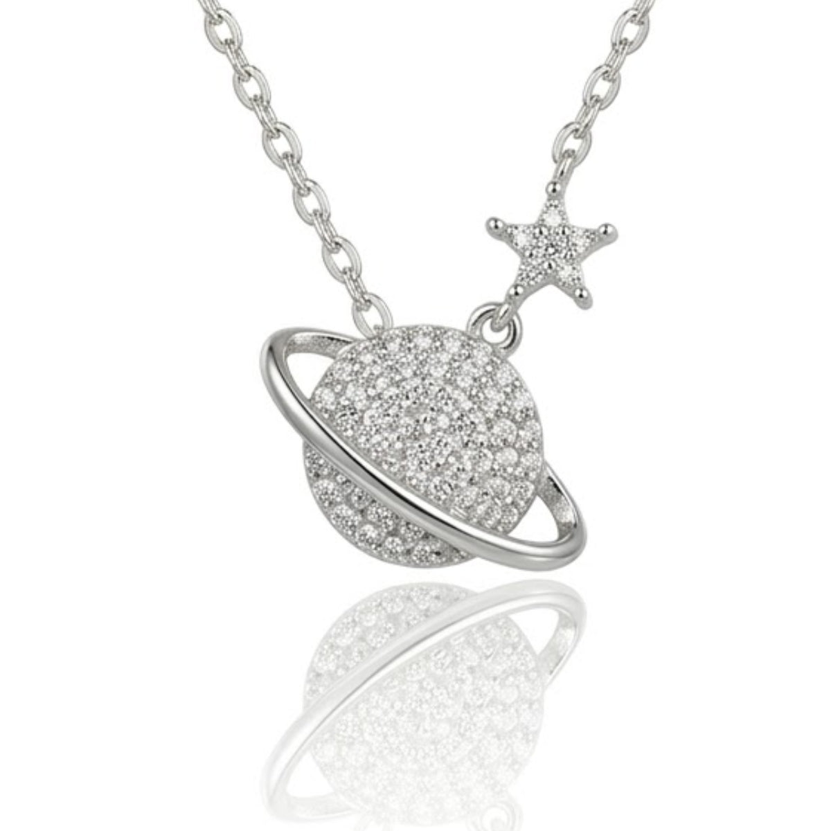 Celestial Saturn & North Star Necklace