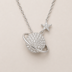 Celestial Saturn & North Star Necklace