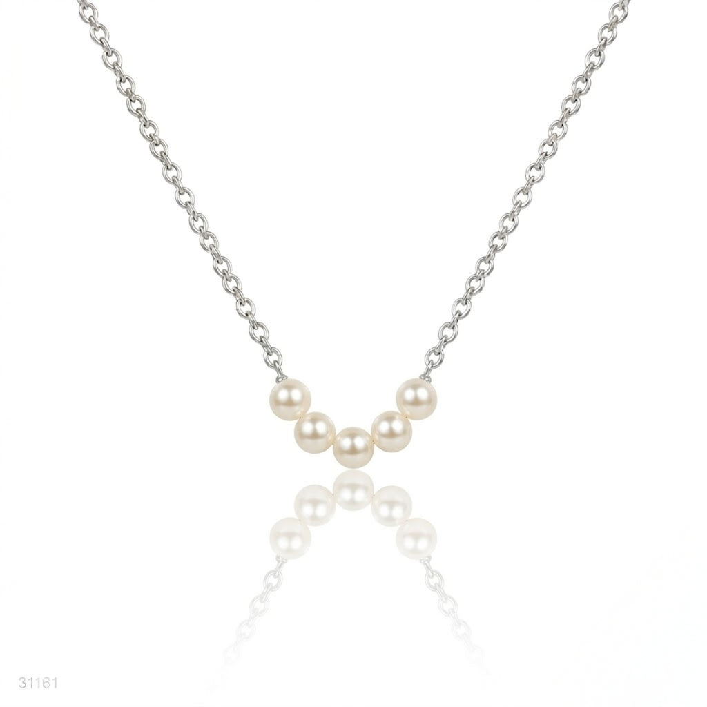 Timeless Radiant Pearl Arc Necklace