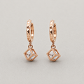 Geometric Cube Huggie Drop Earrings