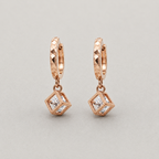 Geometric Cube Huggie Drop Earrings