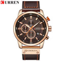 CURREN  8291 Watch for Men Japan Quartz Movement Leather Strap  Casual Sport Waterproof Brown