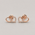Luxe Rose Gold Pavé Heart Studs