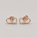 Luxe Rose Gold Pavé Heart Studs