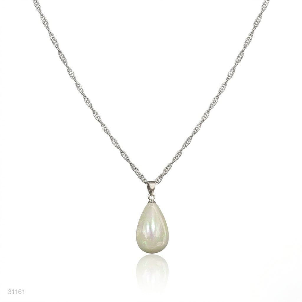 Teardrop Pearl Necklace & Stud Earring Set