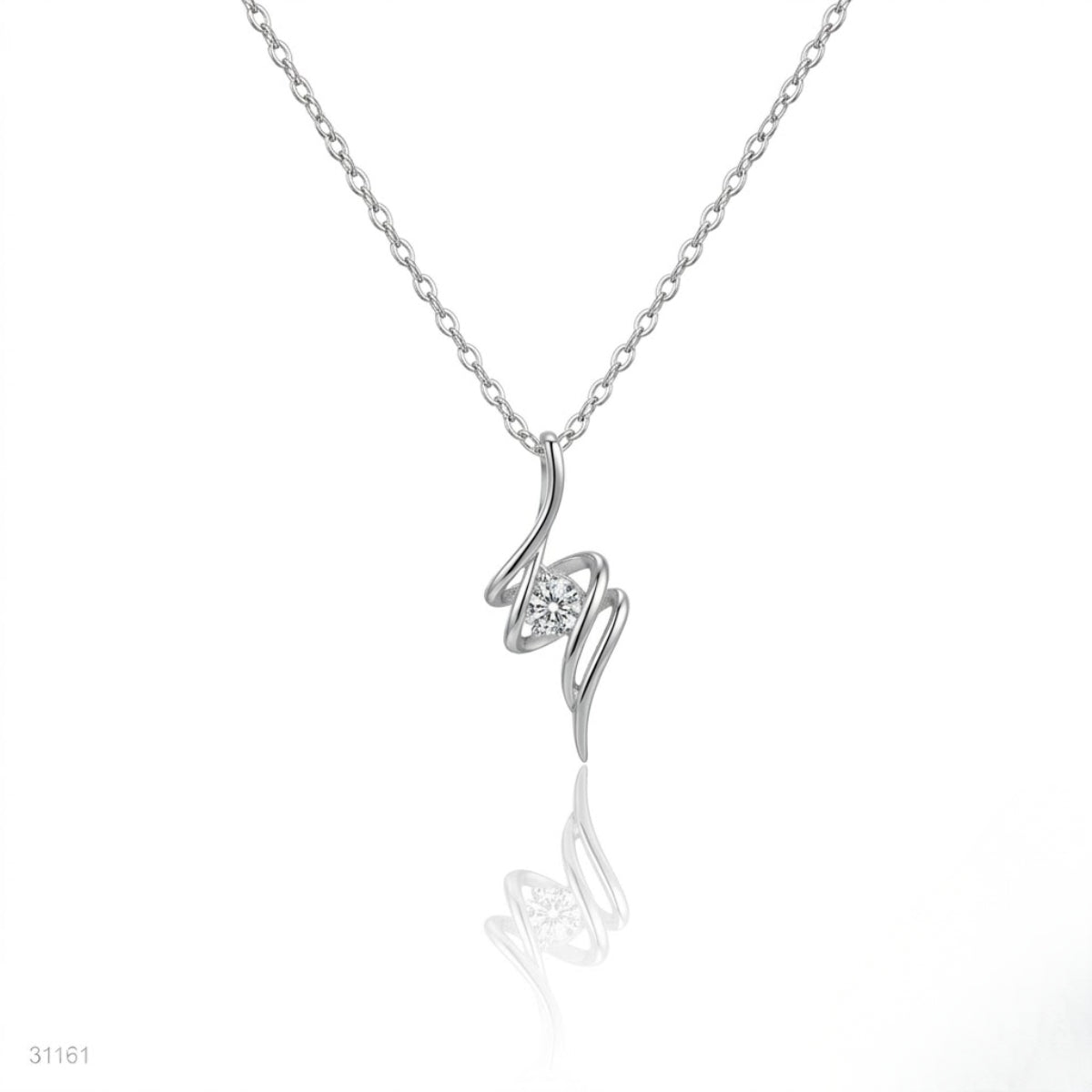 Brilliant Solitaire Infinite Ribbon Necklace