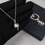 Brilliant Solitaire Infinite Ribbon Necklace