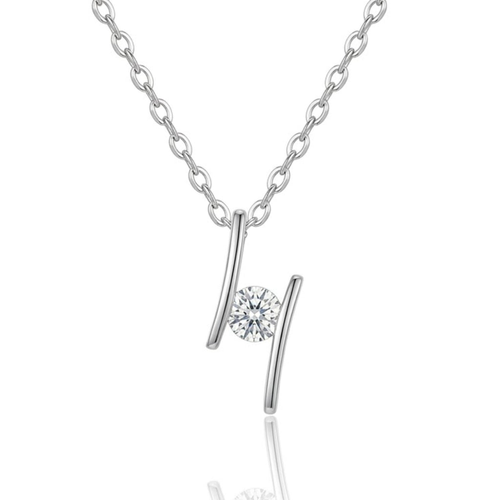 Abstract Geometric Solitaire Pendant