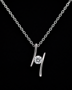 Abstract Geometric Solitaire Pendant