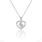 S925 Silver Open Heart Solitaire