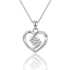 S925 Silver Open Heart Solitaire